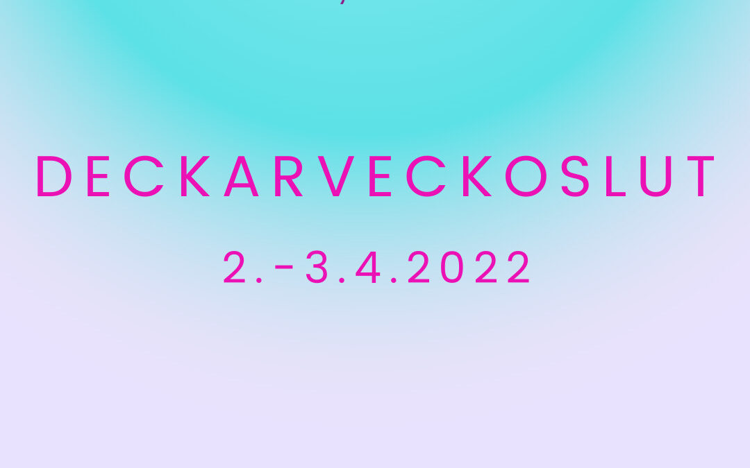 Deckarveckoslut med Eva Frantz 2.-3.4.2022